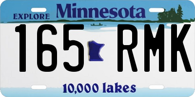 MN license plate 165RMK