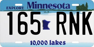 MN license plate 165RNK