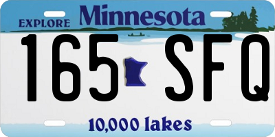 MN license plate 165SFQ