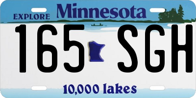 MN license plate 165SGH