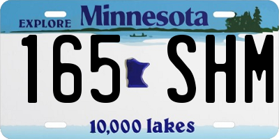 MN license plate 165SHM