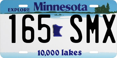 MN license plate 165SMX