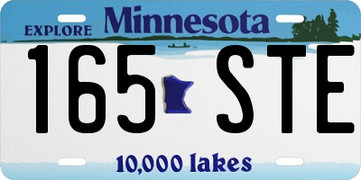 MN license plate 165STE