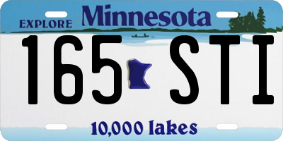 MN license plate 165STI