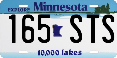 MN license plate 165STS