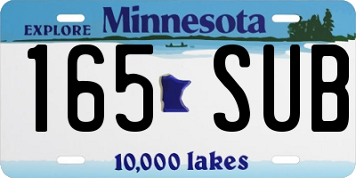 MN license plate 165SUB