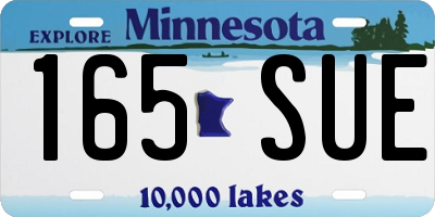 MN license plate 165SUE