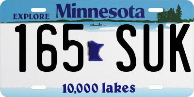 MN license plate 165SUK