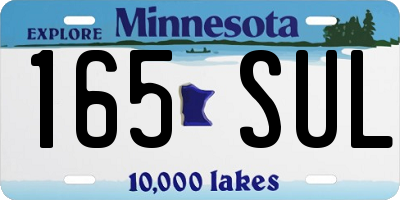 MN license plate 165SUL