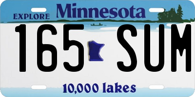 MN license plate 165SUM