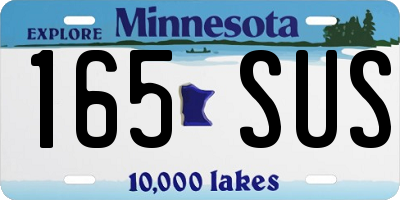 MN license plate 165SUS