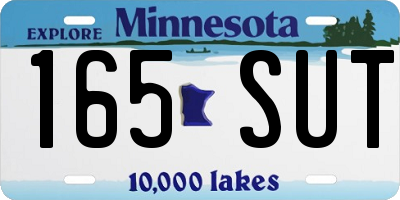 MN license plate 165SUT