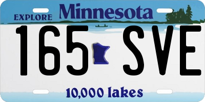 MN license plate 165SVE