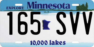 MN license plate 165SVV