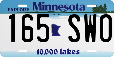 MN license plate 165SWO
