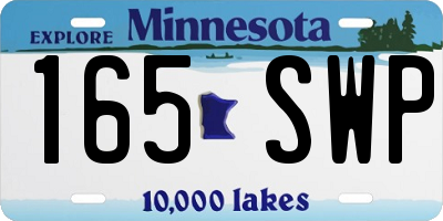 MN license plate 165SWP