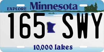 MN license plate 165SWY