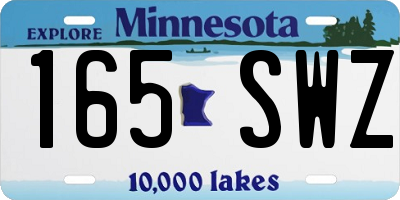 MN license plate 165SWZ