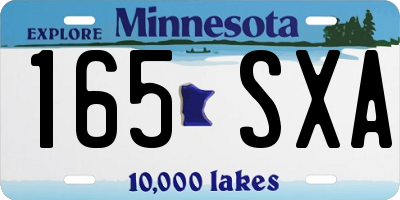 MN license plate 165SXA