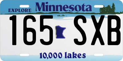 MN license plate 165SXB