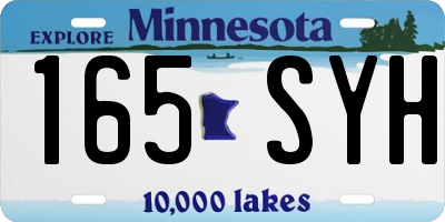 MN license plate 165SYH