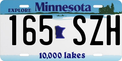 MN license plate 165SZH