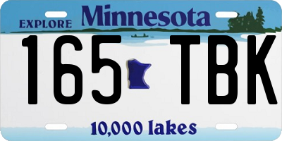 MN license plate 165TBK
