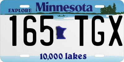 MN license plate 165TGX