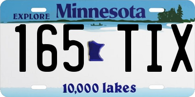 MN license plate 165TIX