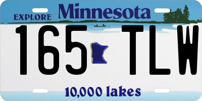 MN license plate 165TLW