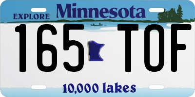 MN license plate 165TOF