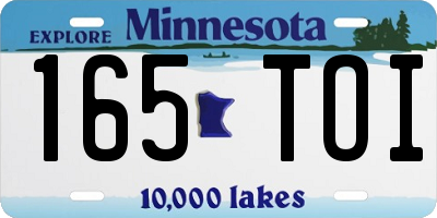 MN license plate 165TOI