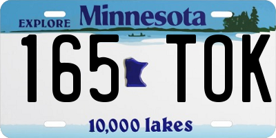 MN license plate 165TOK