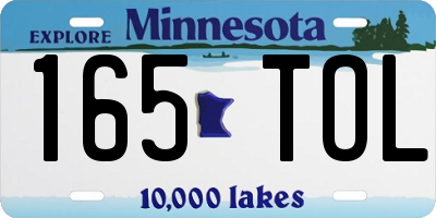 MN license plate 165TOL