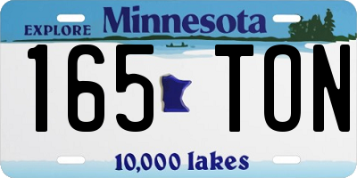 MN license plate 165TON