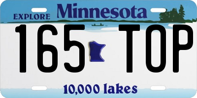 MN license plate 165TOP