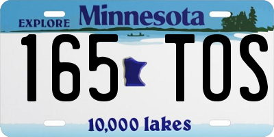 MN license plate 165TOS