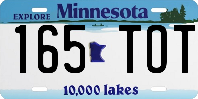 MN license plate 165TOT