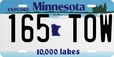 MN license plate 165TOW