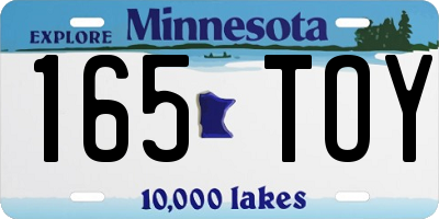 MN license plate 165TOY
