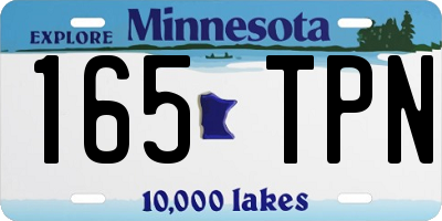 MN license plate 165TPN