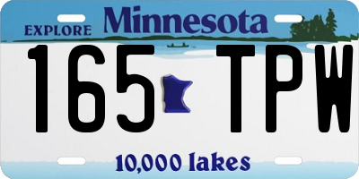 MN license plate 165TPW