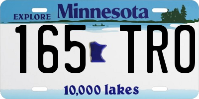 MN license plate 165TRO