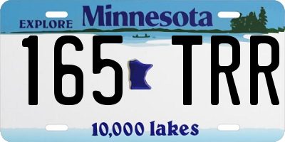 MN license plate 165TRR