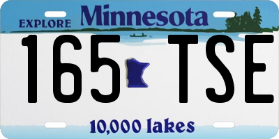 MN license plate 165TSE