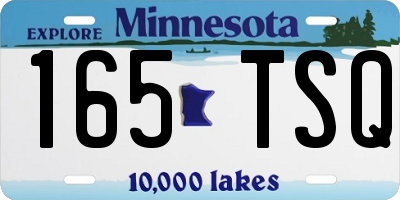 MN license plate 165TSQ