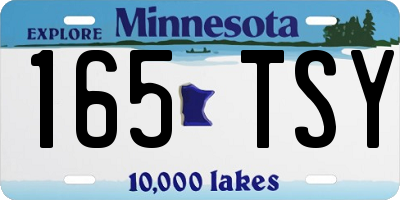 MN license plate 165TSY