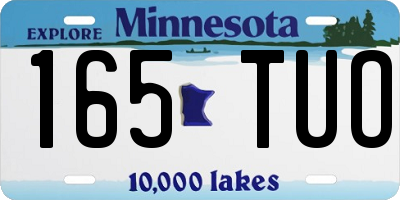MN license plate 165TUO