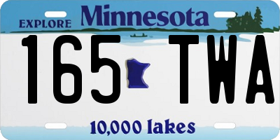MN license plate 165TWA