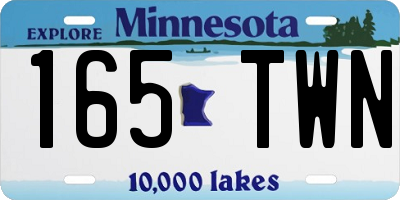 MN license plate 165TWN